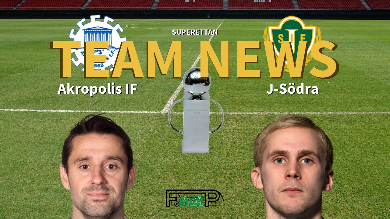 Superettan News: Akropolis IF vs Jönköpings Södra IF Confirmed Line-ups