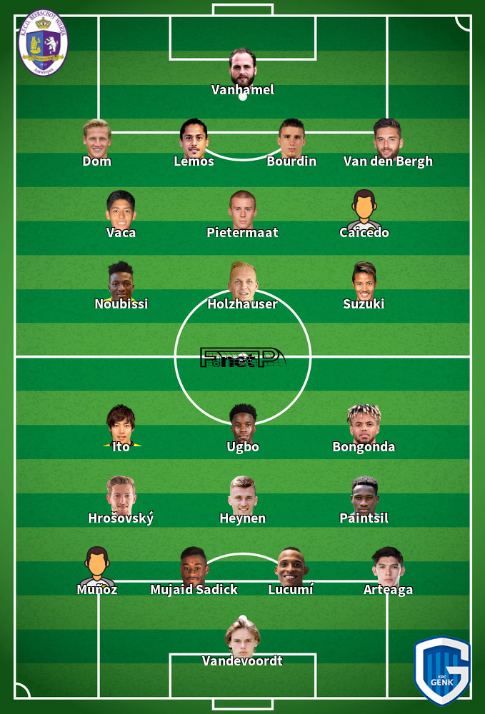 Genk v Beerschot Composition d'équipe probable 16-01-2022