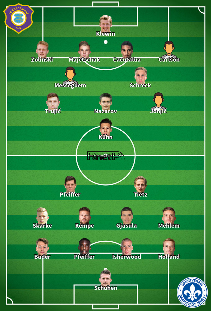 Darmstadt v Erzgebirge Aue Composition d'équipe probable 30-04-2022