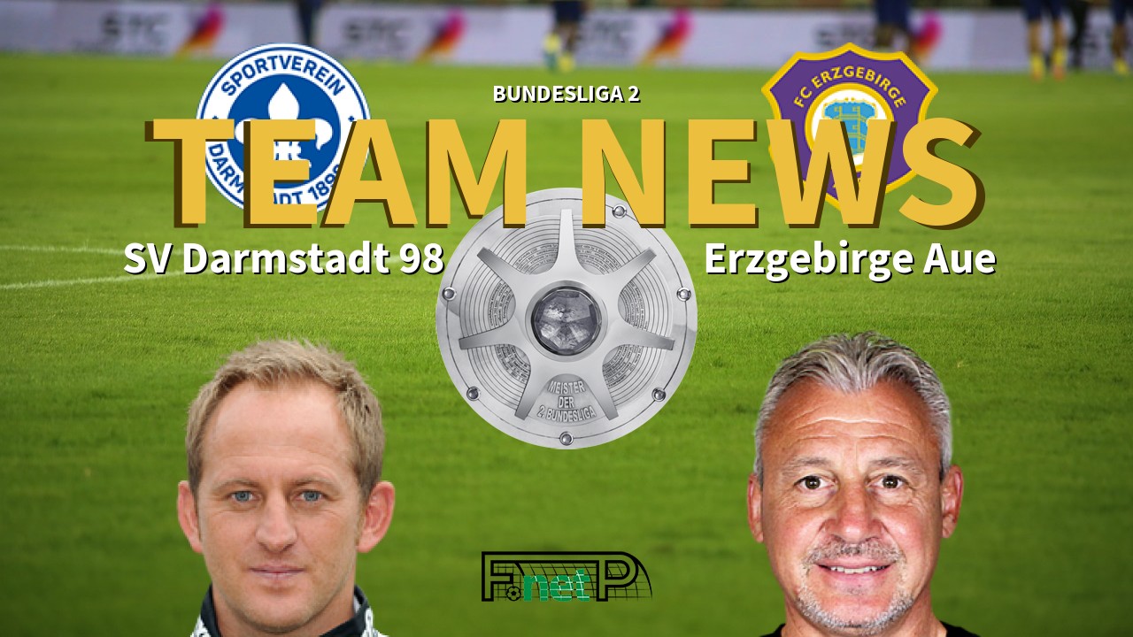 Bundesliga 2 News: Darmstadt vs Erzgebirge Aue Confirmed Line-ups