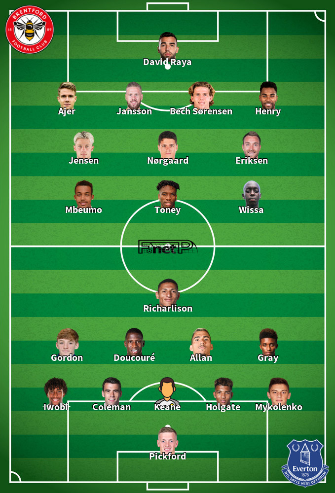 Everton v Brentford Predicted Lineups 15-05-2022