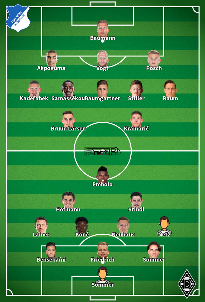 Gladbach v Hoffenheim Predicted Lineups 14-05-2022