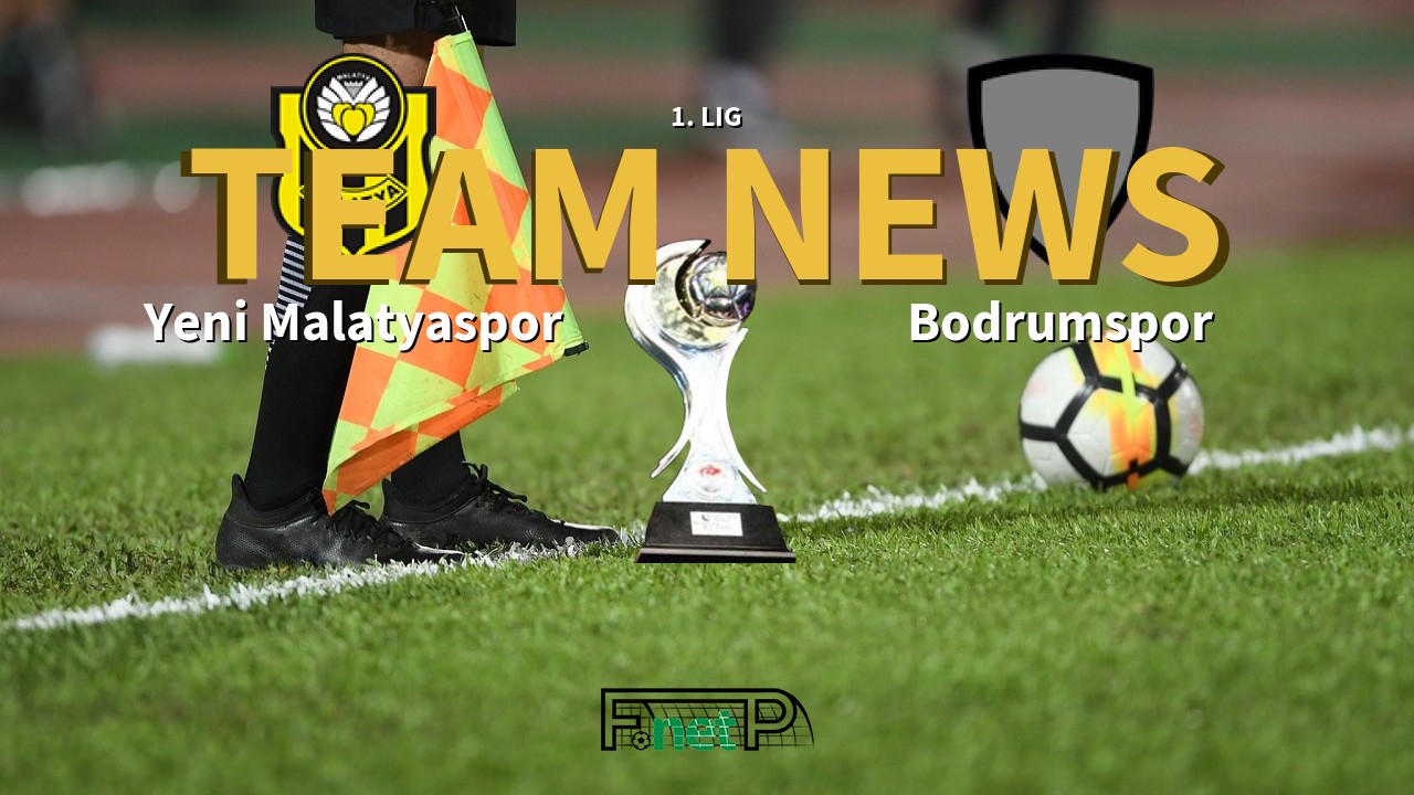 1. Lig News: Yeni Malatyaspor vs Bodrumspor Confirmed Line-ups