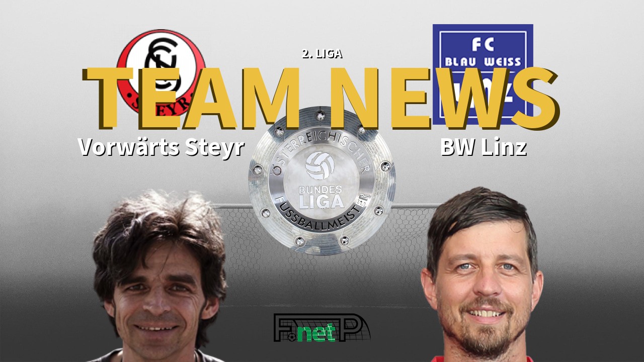 2. Liga News: Vorwärts Steyr vs FC Blau-Weiss Linz Confirmed Line-ups