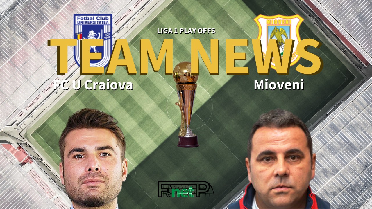 Liga 1 Play Offs News: FC U Craiova vs Mioveni Confirmed Line-ups