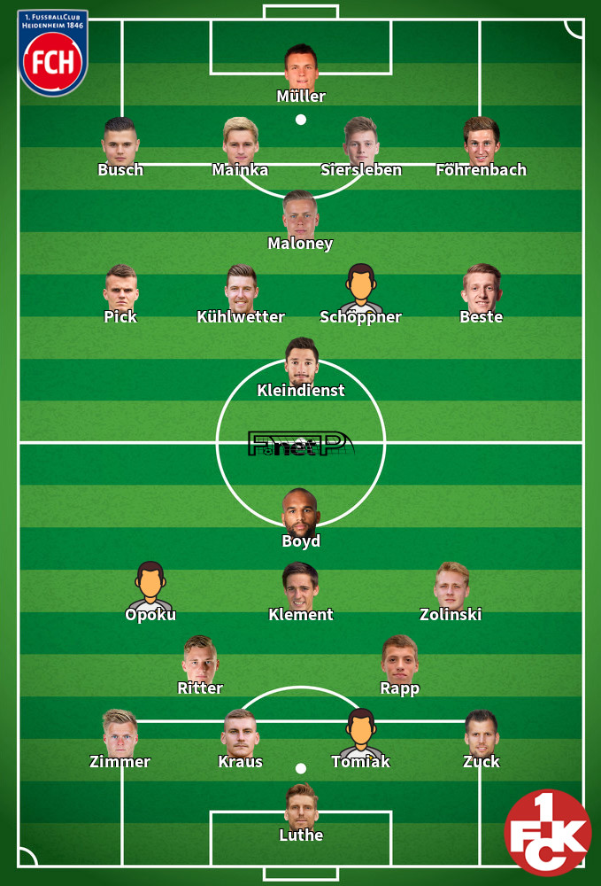 Kaiserslautern v Heidenheim Composition d'équipe probable 01-04-2023