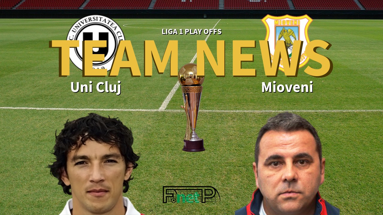Liga 1 Play Offs News: Universitatea Cluj vs Mioveni Confirmed Line-ups