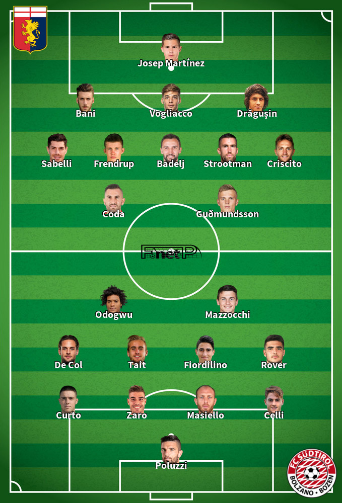 Südtirol-Alto Adige v Genoa Composition d'équipe probable 01-05-2023