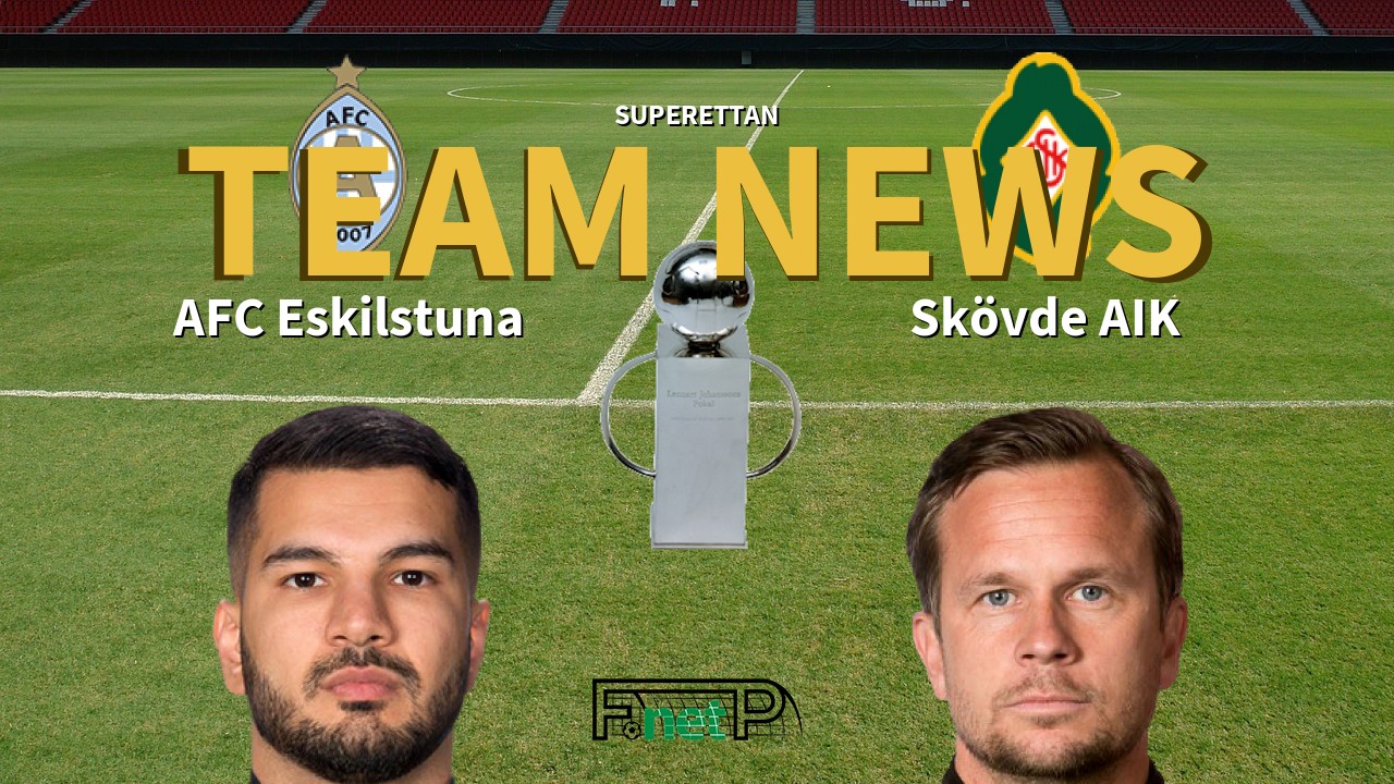 Superettan News: AFC Eskilstuna vs Skövde AIK Confirmed Line-ups