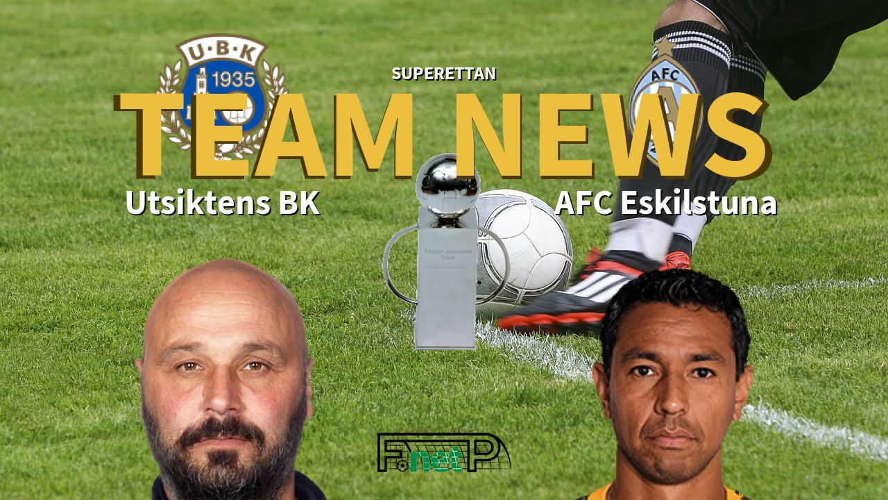 Superettan News: Utsiktens BK vs AFC Eskilstuna Confirmed Line-ups