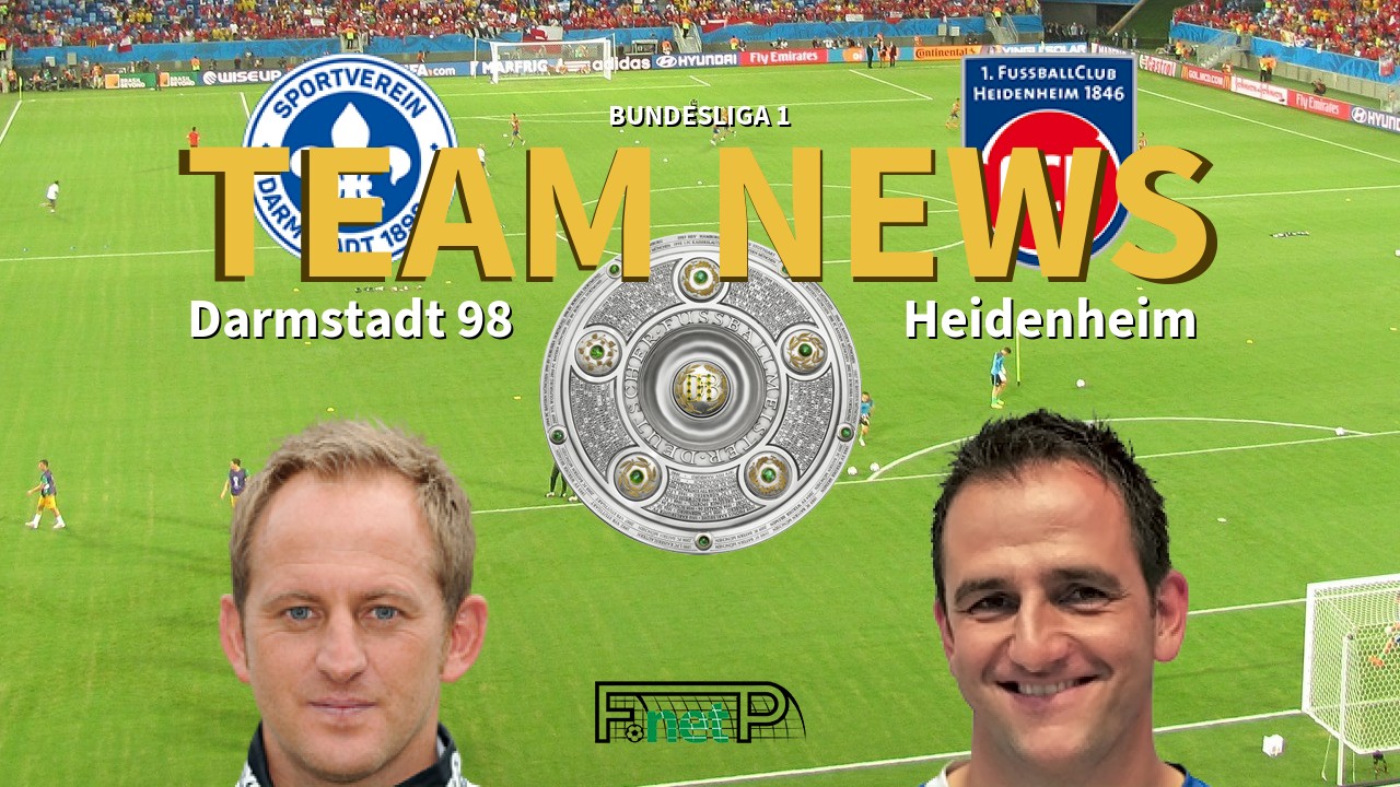 Bundesliga 1 News: Darmstadt vs Heidenheim Confirmed Line-ups