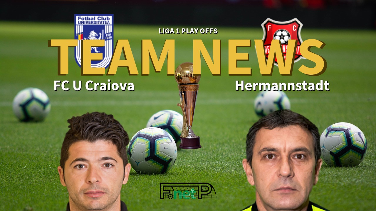 Liga 1 Play Offs News: FC U Craiova vs Hermannstadt Confirmed Line-ups