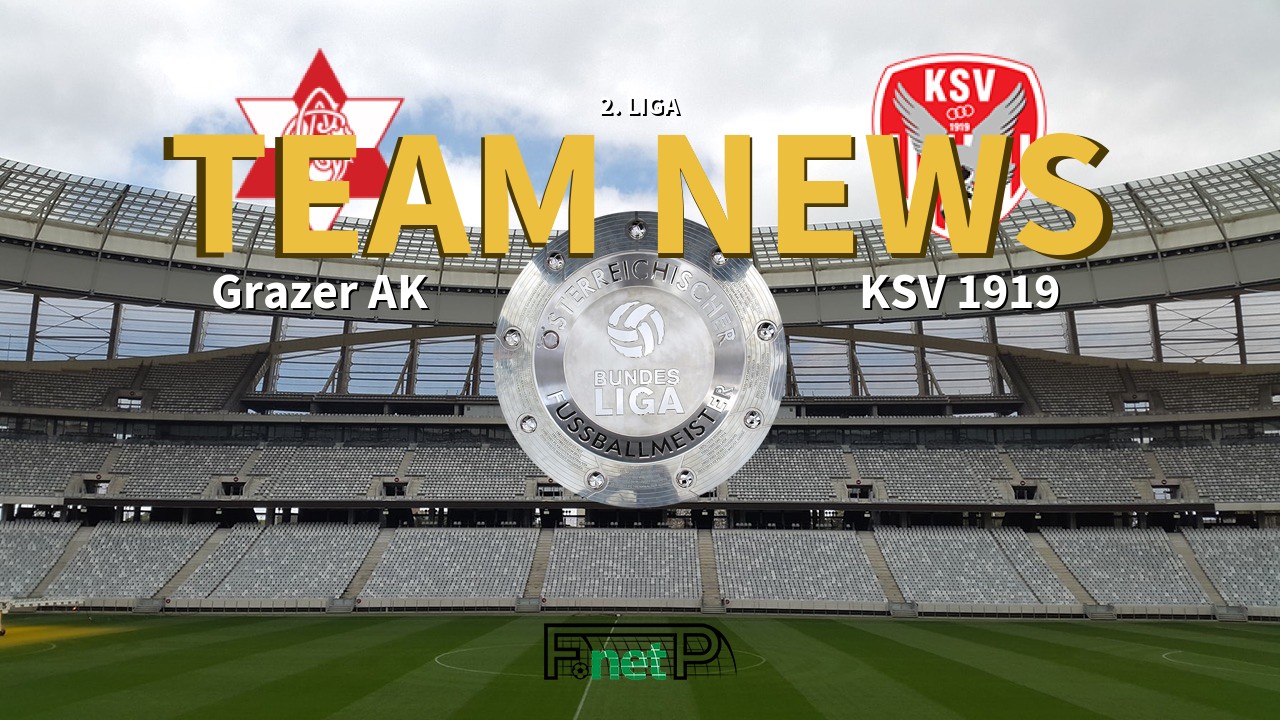 2. Liga News: Grazer AK vs KSV 1919 Confirmed Line-ups