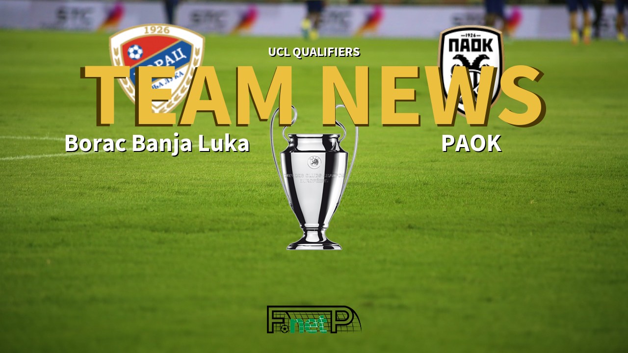 UCL Qualifiers News: Borac Banja Luka vs PAOK Confirmed Line-ups
