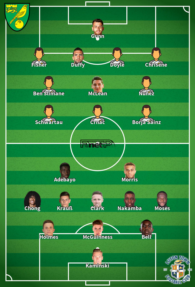 Luton Town v Norwich City Predicted Lineups 01-01-2025