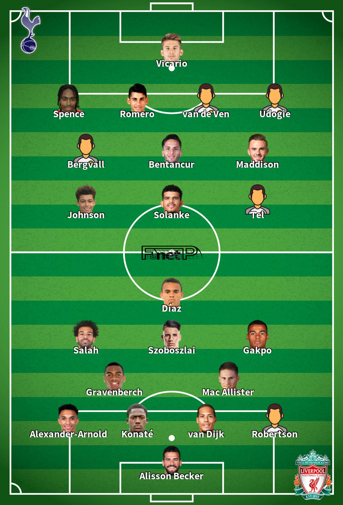 Liverpool v Tottenham Hotspur Mögliche Aufstellungen 27-04-2025