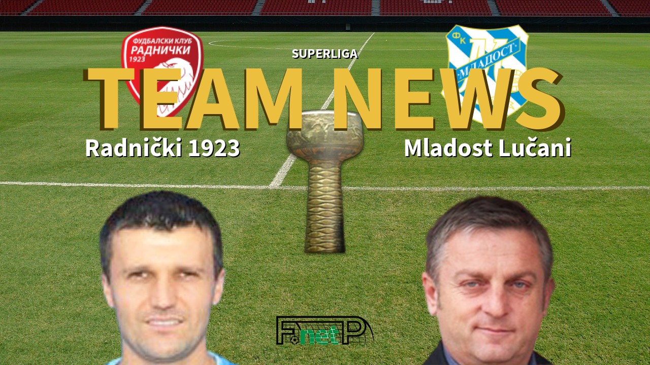 SuperLiga News: Radnički 1923 vs Mladost Lučani Confirmed Line-ups