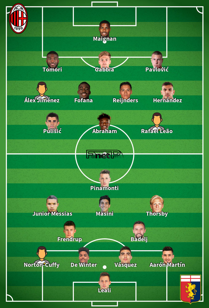 Genoa v AC Milan Composition d'équipe probable 05-05-2025