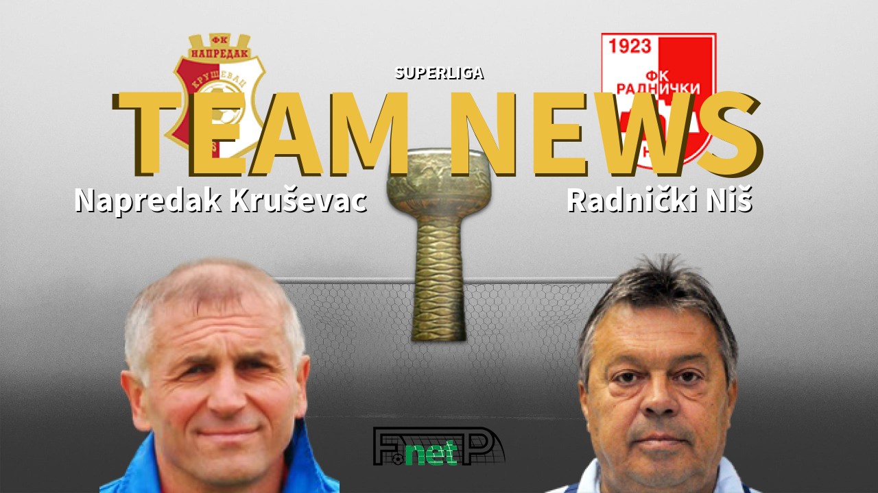 SuperLiga News: Napredak Kruševac vs Radnički Niš Confirmed Line-ups