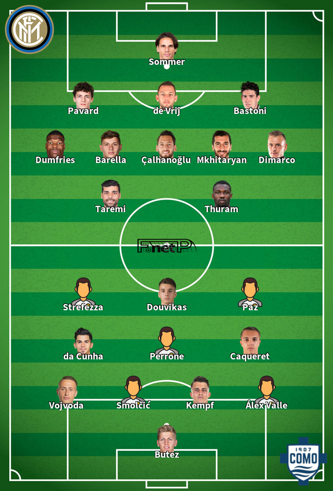 Como v Inter Milan Onces Probables 23-05-2025