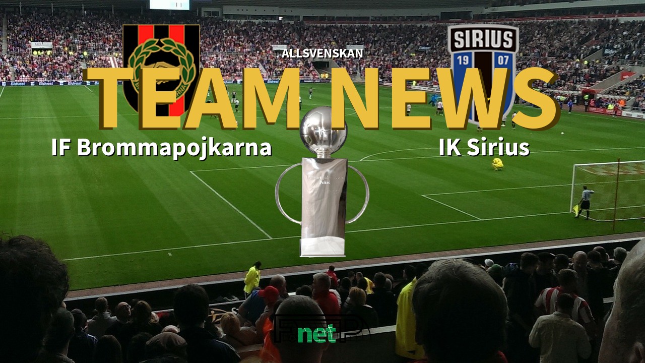 Allsvenskan News: IF Brommapojkarna vs IK Sirius Confirmed Line-ups