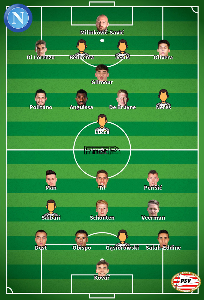 PSV Eindhoven v Napoli Mögliche Aufstellungen 21-10-2025
