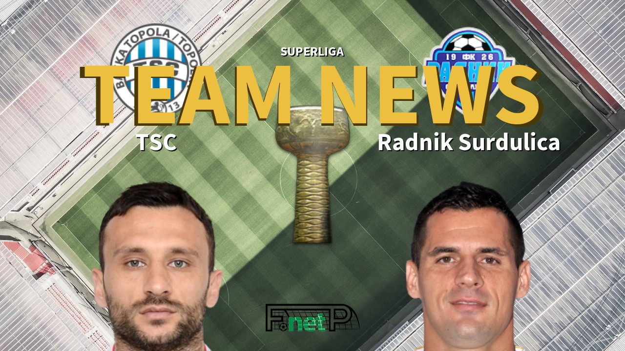 SuperLiga News: TSC Bačka Topola vs Radnik Surdulica Confirmed Line-ups