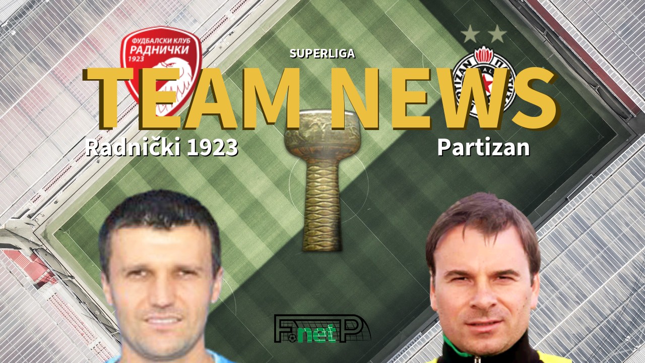 SuperLiga News: Radnički 1923 vs Partizan Belgrade Confirmed Line-ups