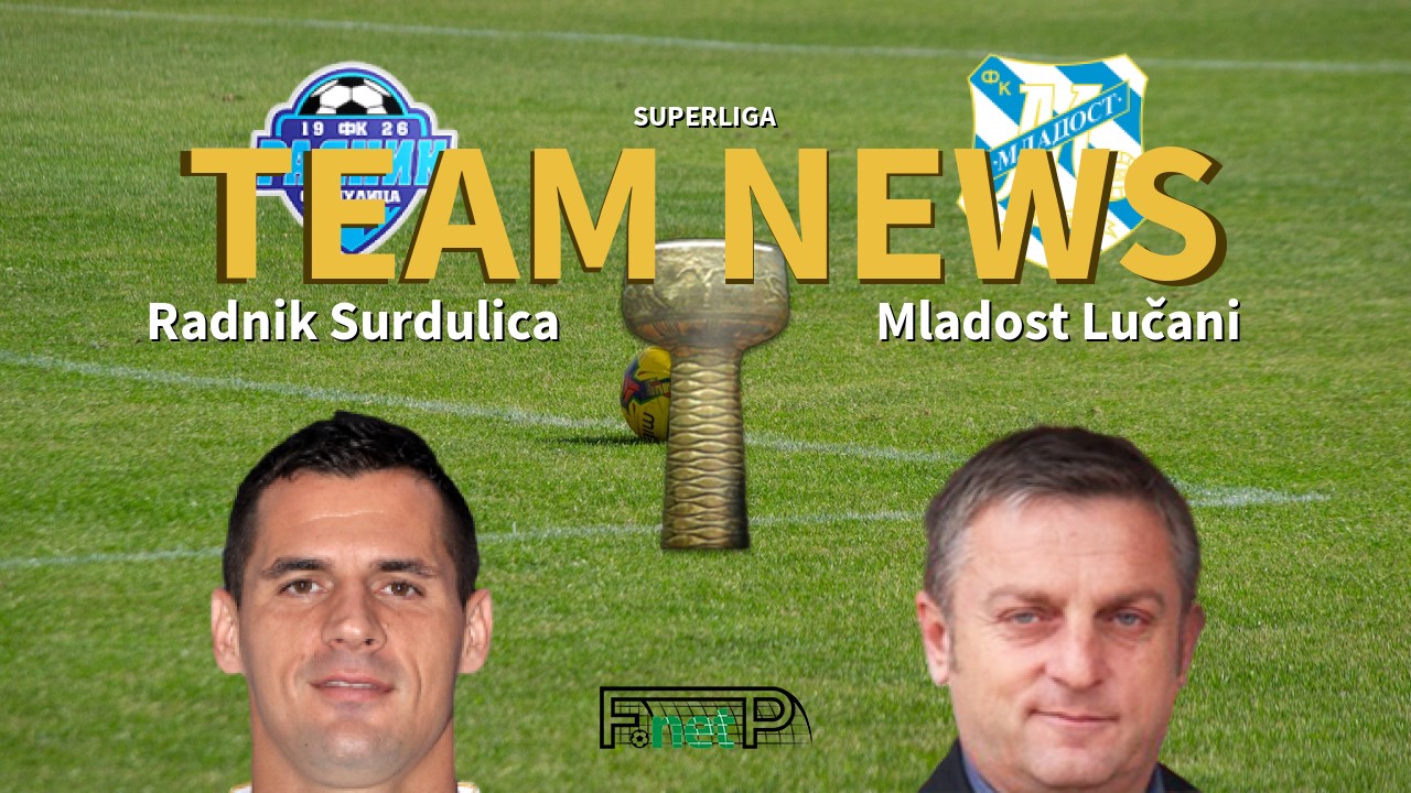 SuperLiga News: Radnik Surdulica vs Mladost Lučani Confirmed Line-ups