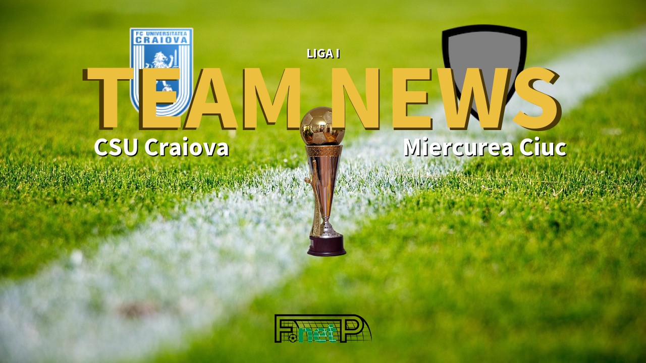 Liga I News: Universitatea Craiova vs Miercurea Ciuc Confirmed Line-ups