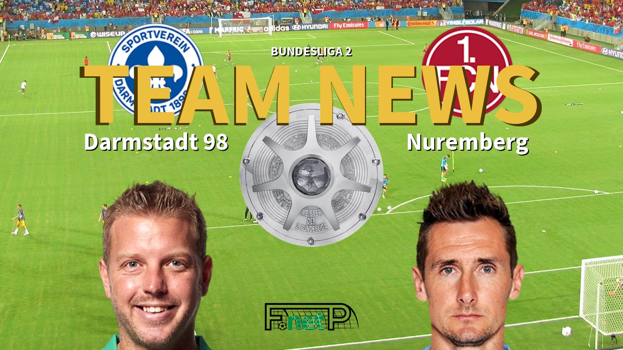 Bundesliga 2 News: Darmstadt vs Nuremberg Confirmed Line-ups