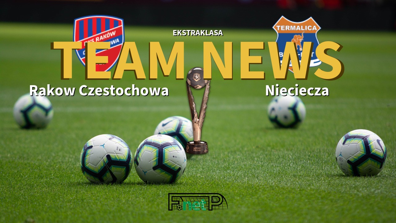 Ekstraklasa News: Raków Częstochowa vs BBT Nieciecza Confirmed Line-ups