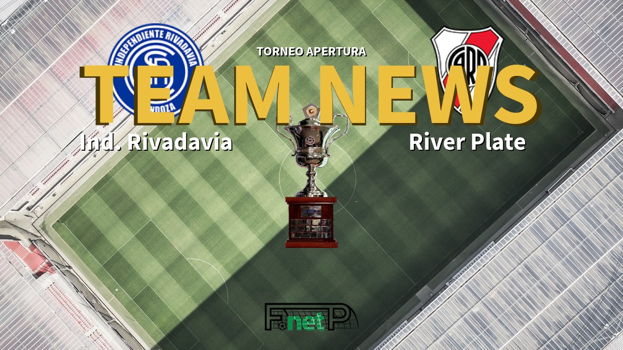 Torneo Apertura News: Independiente Rivadavia vs River Plate Confirmed Line-ups
