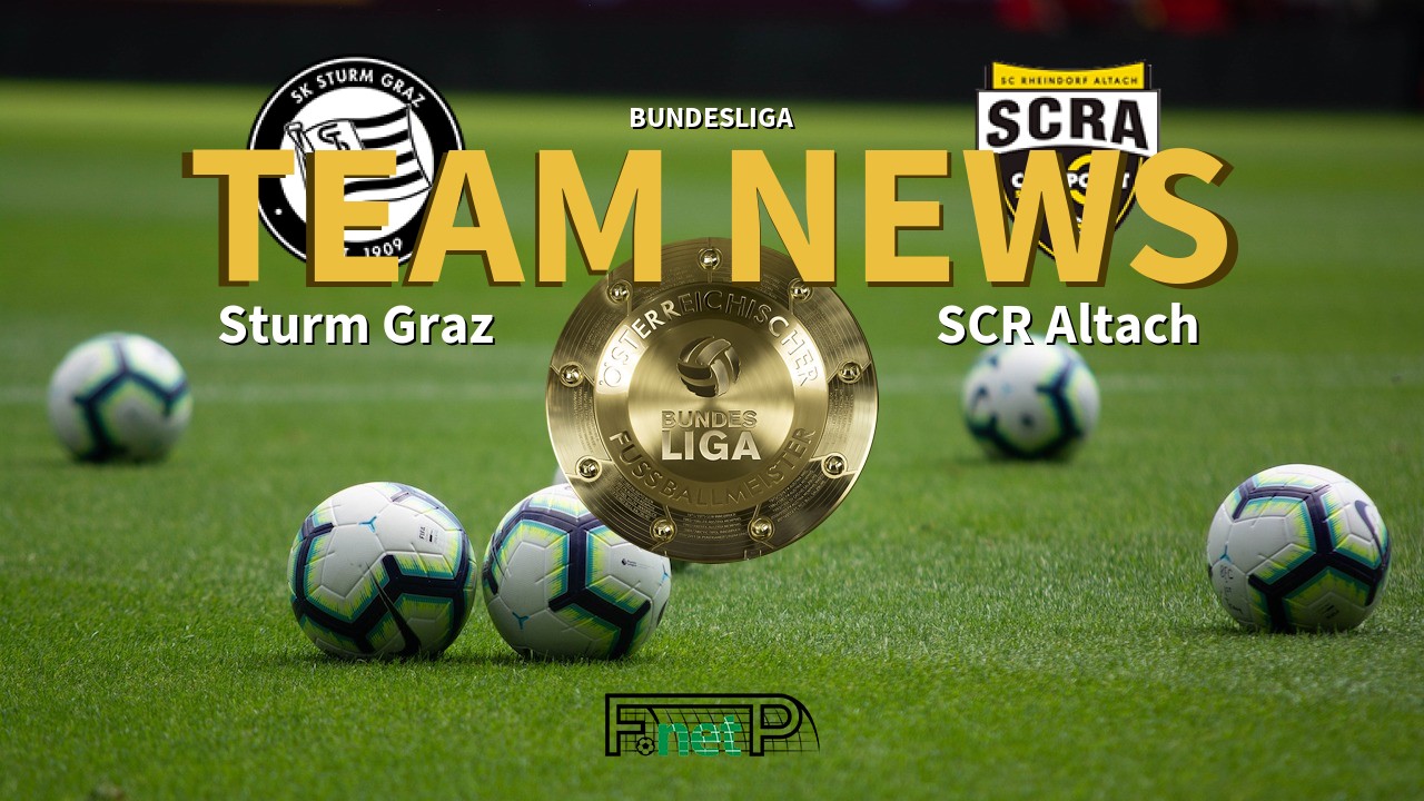 Bundesliga News: Sturm Graz vs Cashpoint SCR Altach Confirmed Line-ups