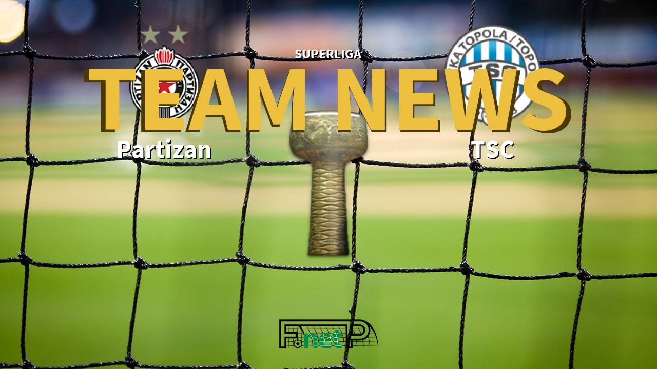 SuperLiga News: Partizan Belgrade vs TSC Bačka Topola Confirmed Line-ups