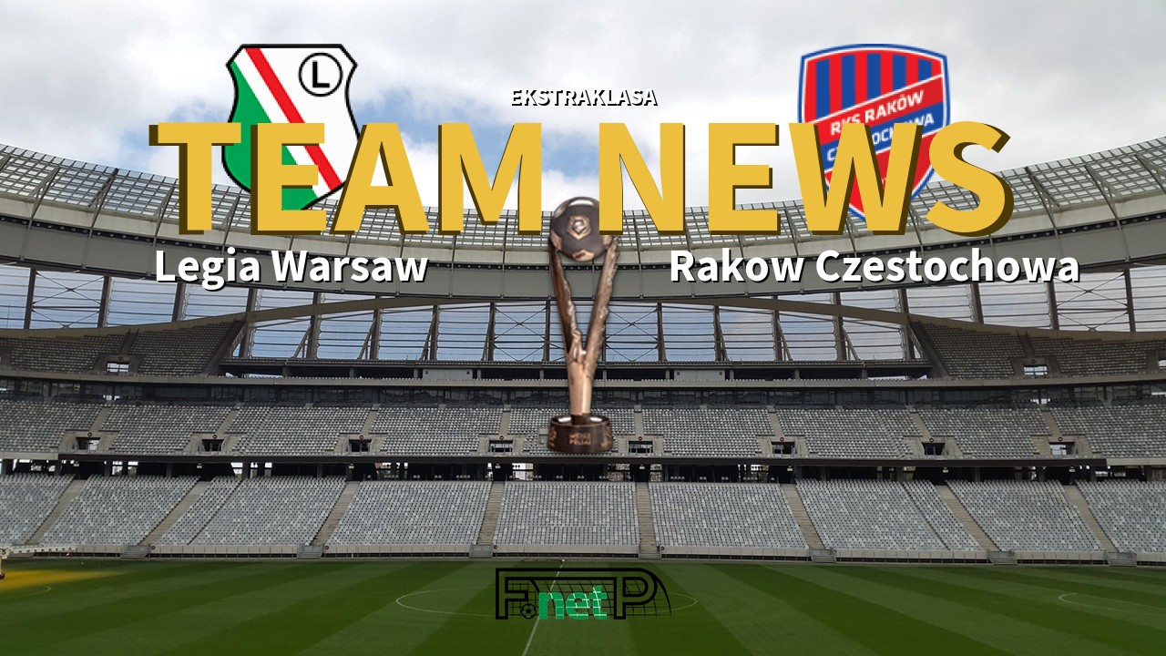 Ekstraklasa News: Legia Warsaw vs Raków Częstochowa Confirmed Line-ups