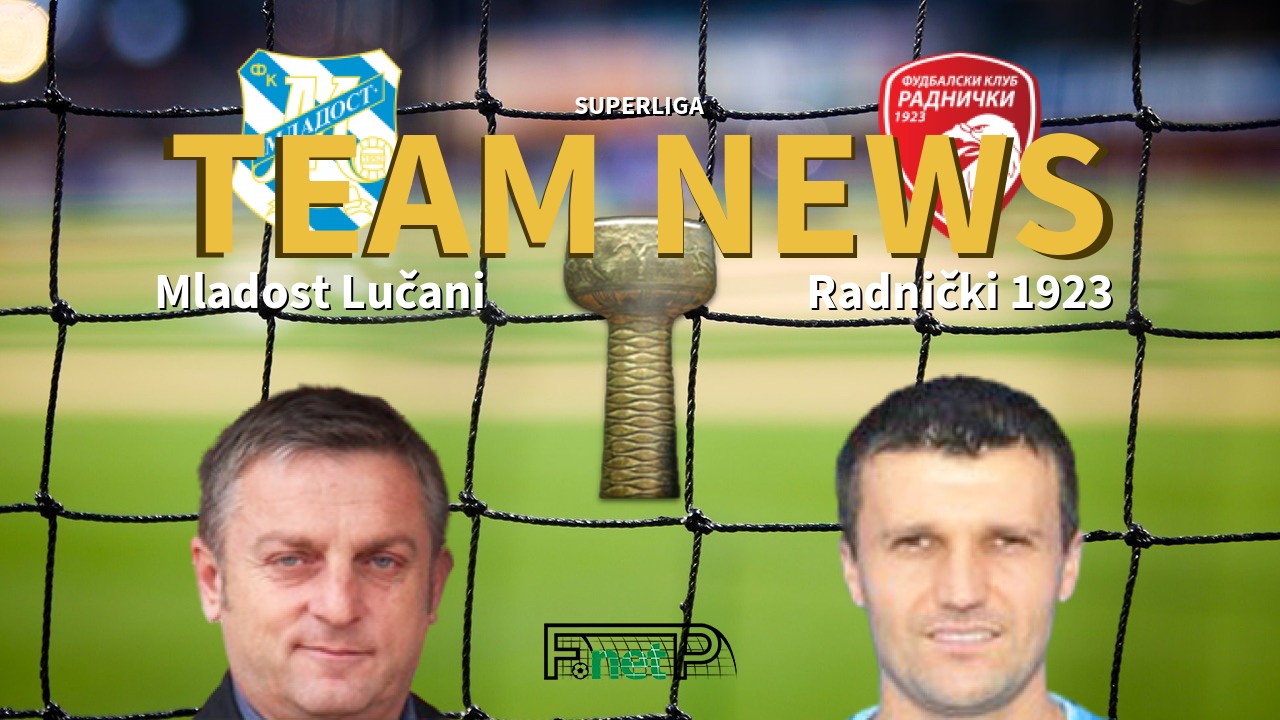 SuperLiga News: Mladost Lučani vs Radnički 1923 Confirmed Line-ups