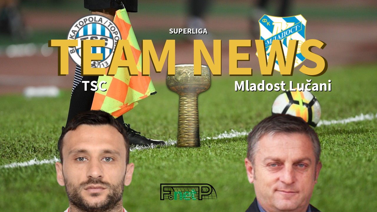 SuperLiga News: TSC Bačka Topola vs Mladost Lučani Confirmed Line-ups