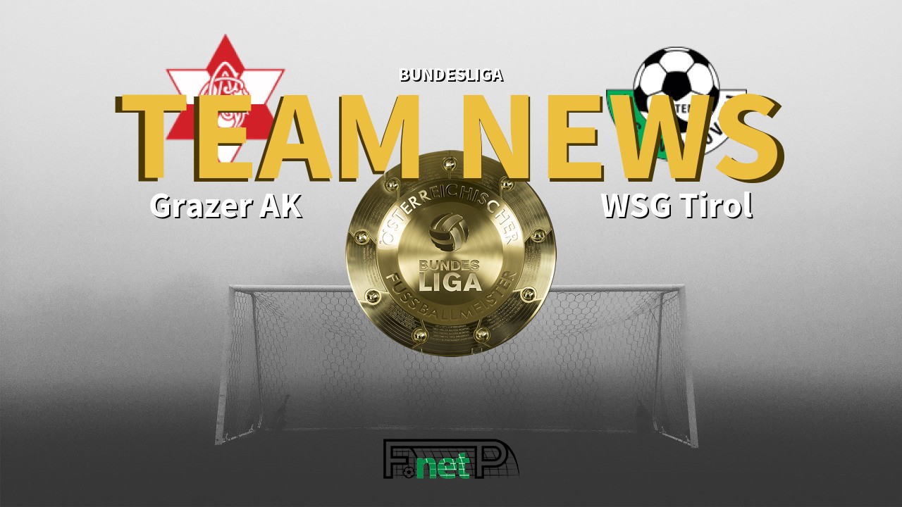 Bundesliga News: Grazer AK vs WSG Swarovski Tirol Confirmed Line-ups