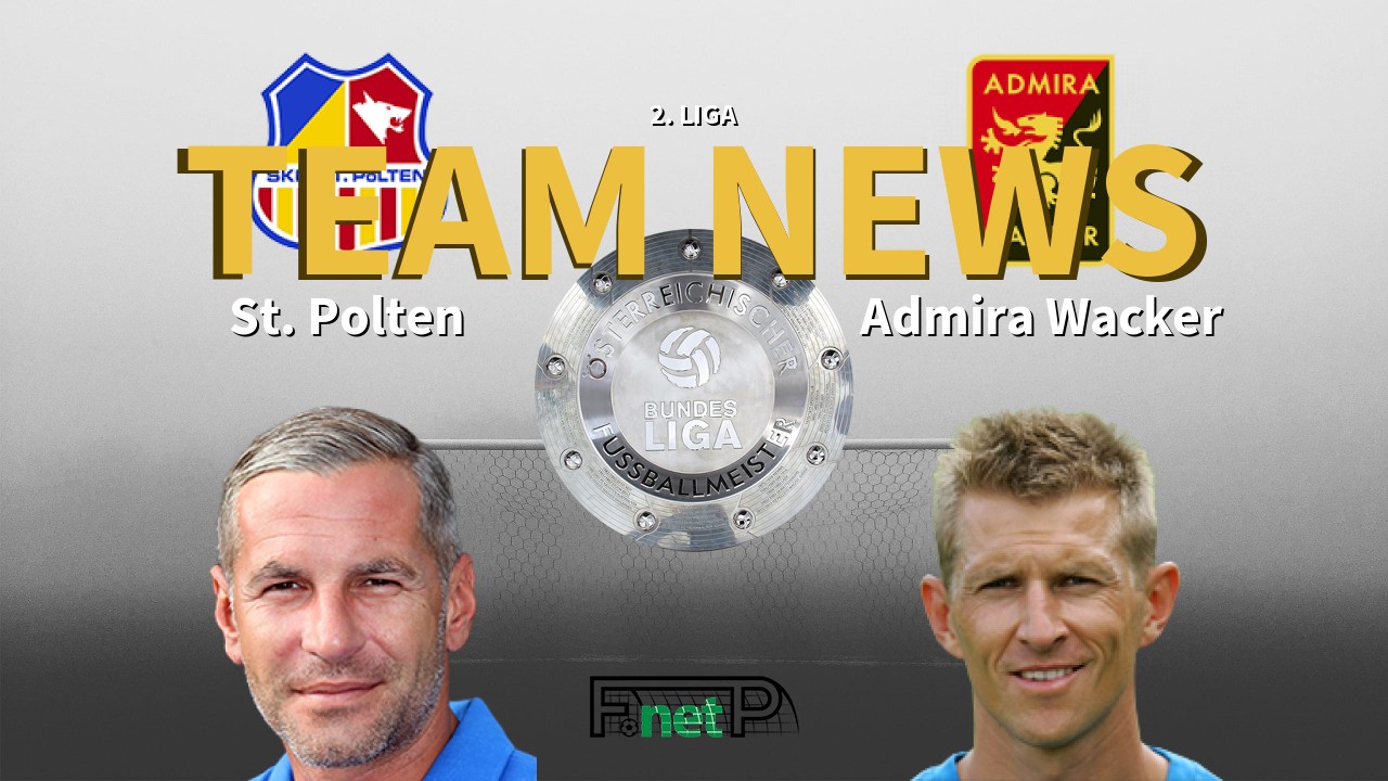 2. Liga News: SKN St. Pölten vs FC Trenkwalder Admira Confirmed Line-ups