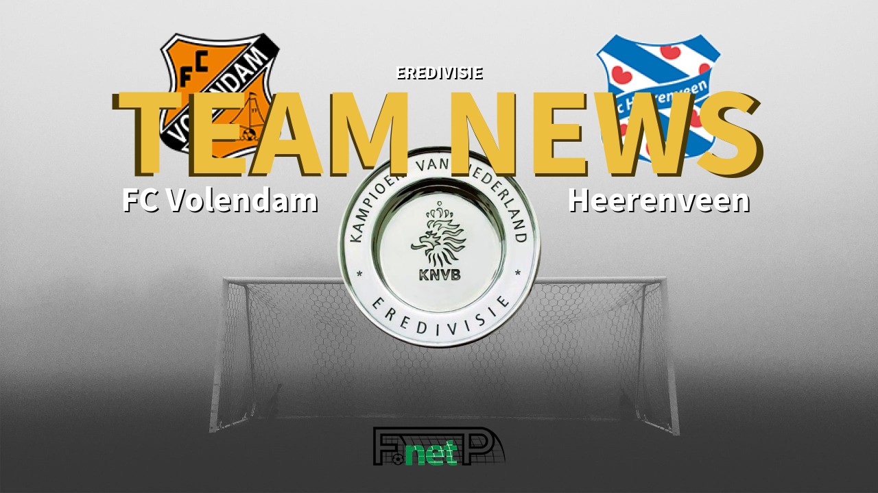 Eredivisie News: FC Volendam vs SC Heerenveen Confirmed Line-ups