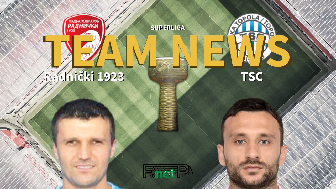 SuperLiga News: Radnički 1923 vs TSC Bačka Topola Confirmed Line-ups