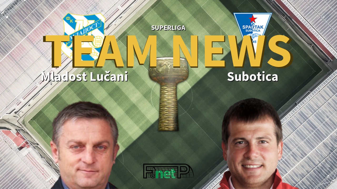 SuperLiga News: Mladost Lučani vs Spartak Zlatibor Voda Confirmed Line-ups