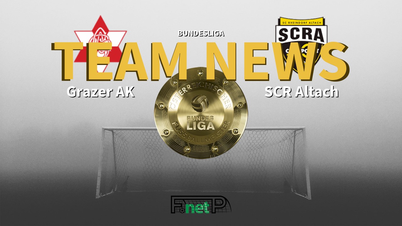Bundesliga News: Grazer AK vs Cashpoint SCR Altach Confirmed Line-ups