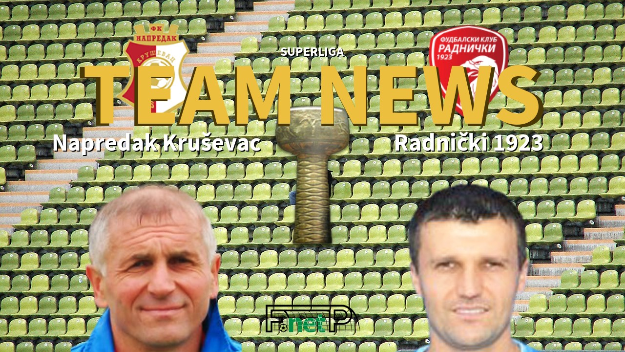 SuperLiga News: Napredak Kruševac vs Radnički 1923 Confirmed Line-ups