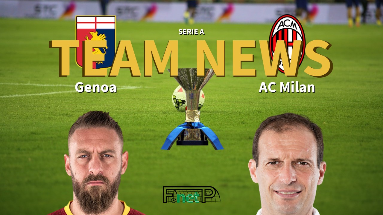 Serie A News: Genoa vs AC Milan Confirmed Line-ups