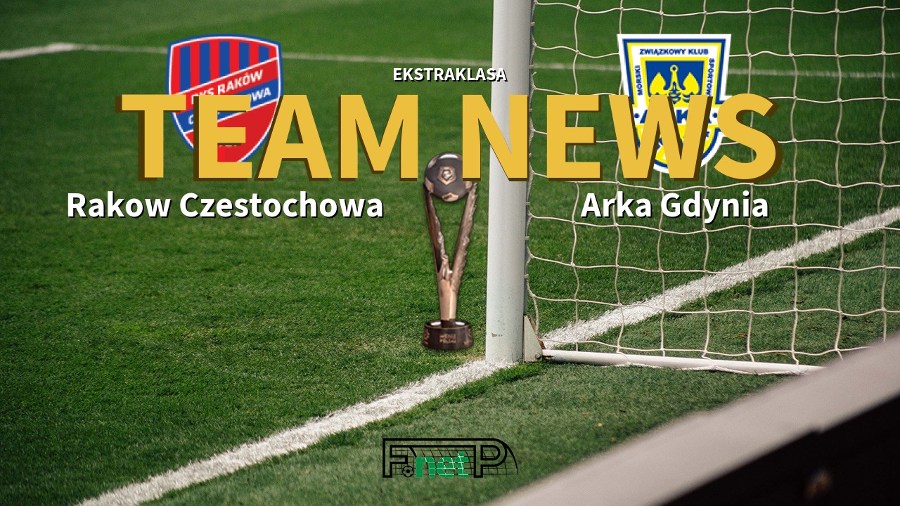 Ekstraklasa News: Raków Częstochowa vs Arka Gdynia Confirmed Line-ups