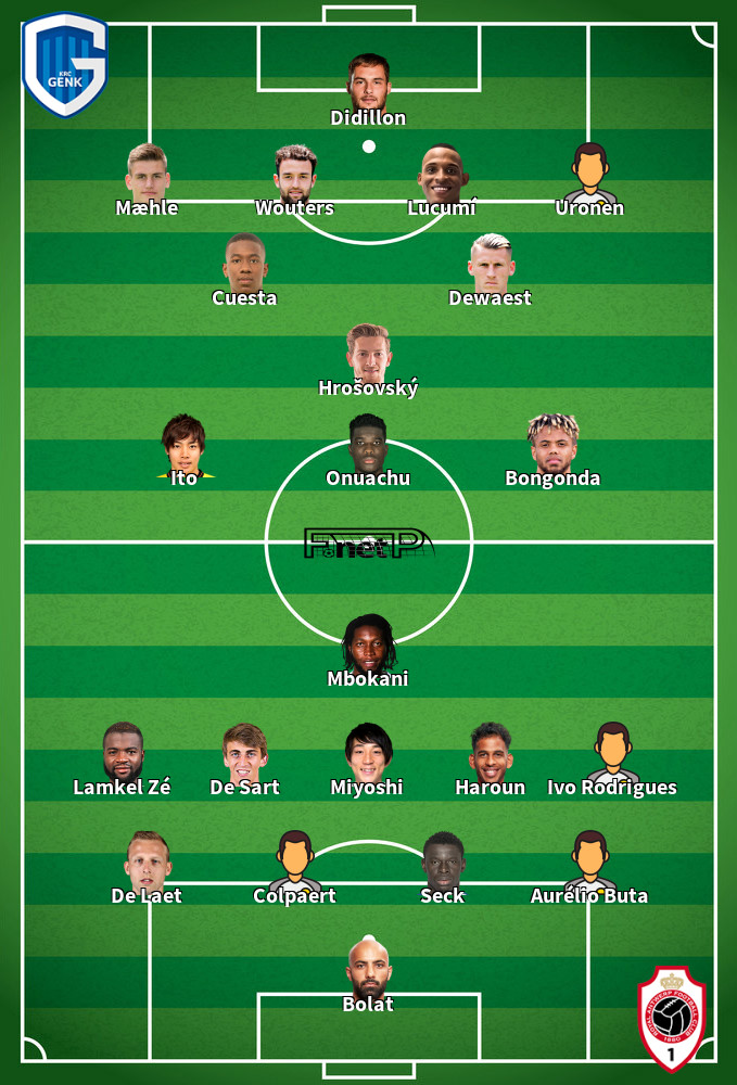 Antwerp v Genk Predicted Lineups 13-02-2020