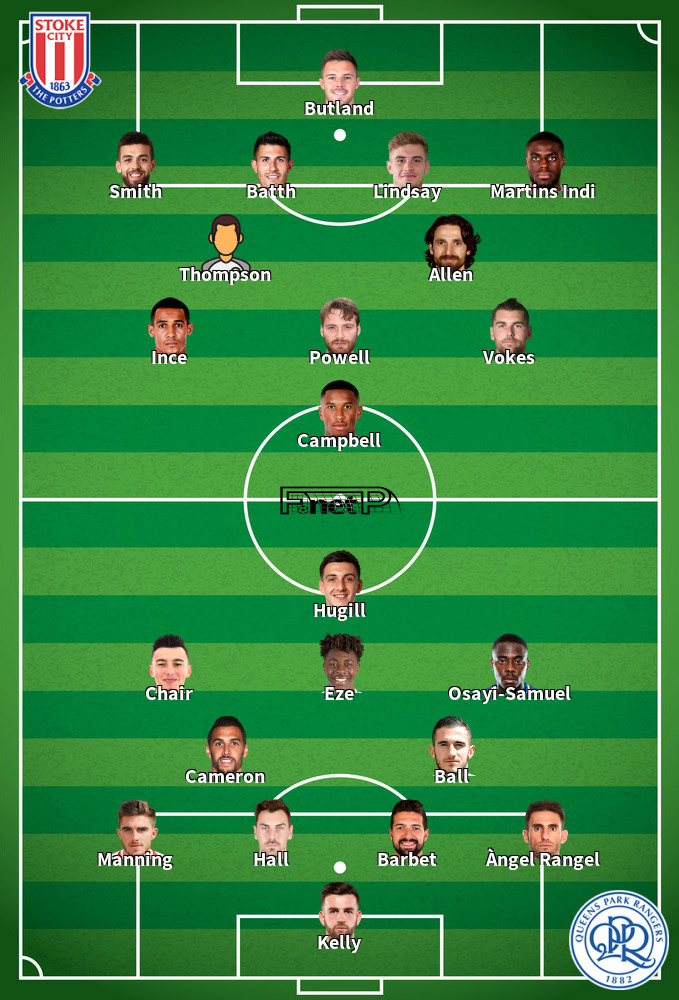 QPR v Stoke Predicted Lineups 15-02-2020