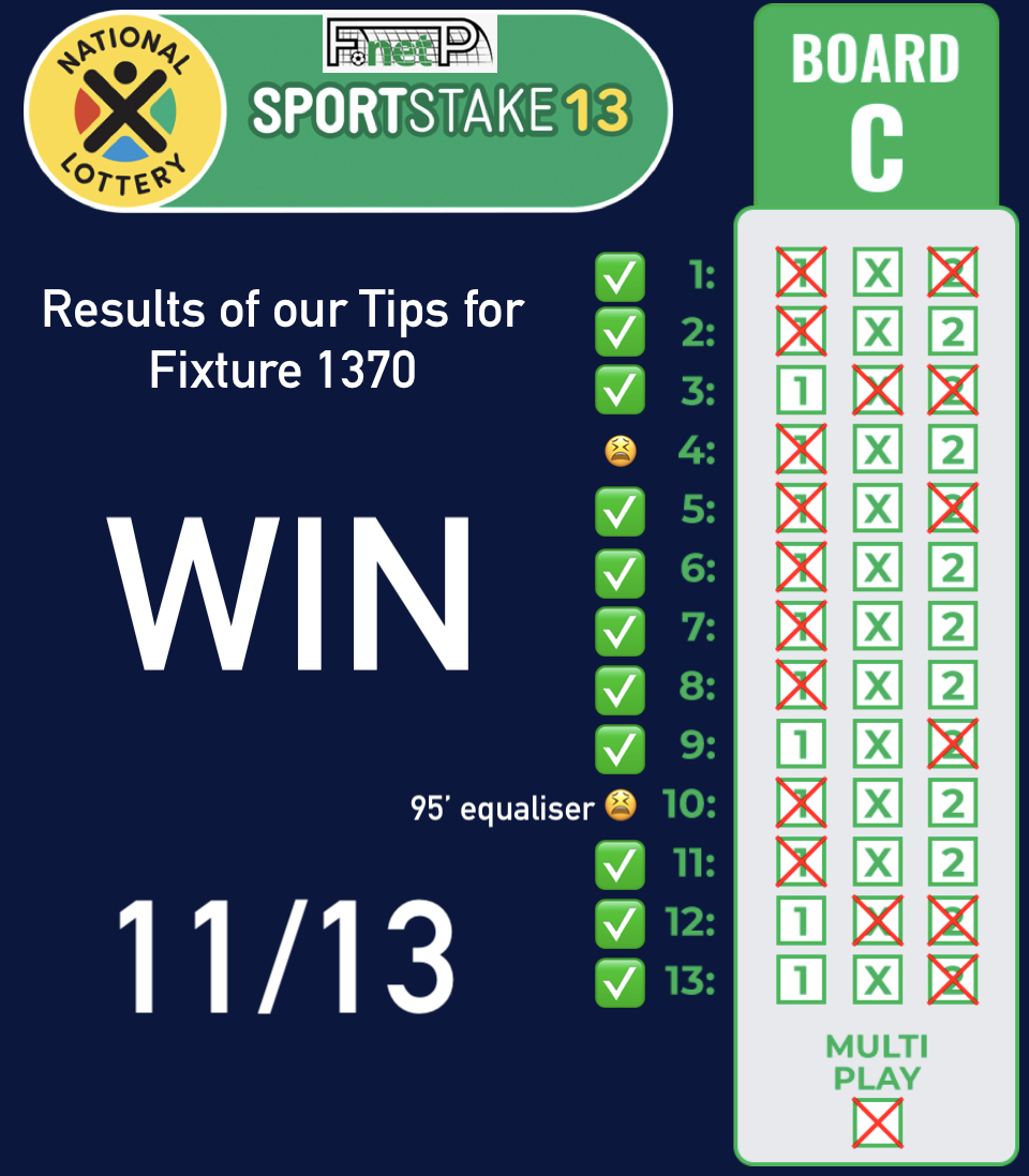 SportStake 13 Winner!